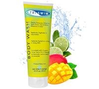 TRISWIM - Gel Douche Anti Chlore, Gel Douche Femme et les Hommes, Body Wash Pour Nageurs, Gels Douche Prévient les Démangeaisons de la Pea, Savons et Gels Douche - Citron Vert & Mangue (251ml)