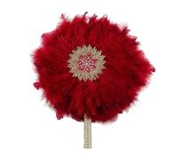 TRITAM 1 Pièce Éventail à Main en Plumes Africaines Éventails de Mariée Africains Portatifs pour Éventail en Plumes de Mariage