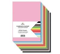 Tritart Lot 120 Papier Cartonné Couleur - Papier Carton a Dessin A4 de 130g - 120 Feuille Cartonnée A4 de 12 Couleurs Différentes - Feuille Cartonnee A4 Couleur pour Peinture