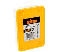 Triton 364986 Vis en acier pour perçages dissimulés, fausse rondelle, pas grossier 250 numéro, Silvère, 8 x 1-1/4"