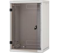 Triton 48,30cm (19") Coffret mural "Delta U", 9 UH, 600 x 395 mm, gris clair RAL 7035 Coffret mural en 1 partie avec porte entièrement vitrée, parois latérales amovibles (montage facile) et 2 montants