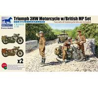Triumph 3hw Motocycle W/mp Figure Set - 1:35e -