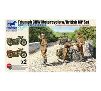 Triumph 3hw Motocycle W/mp Figure Set - 1:35e - Bronco Models G