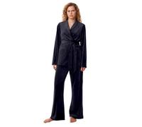 Triumph Femme Sensual Velour Wide Leg Trousers Sleepwear, Dark Blue, 48 EU