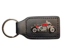 Triumph Rocket 3 Porte-clés pour Triumph Rocket 3, Rocket3, Rocket3, porte-clés, porte-clés, Llavero, porte-clés, Portachiavi, porte-Clés, moto, partie en simili cuir noir, ca 90 x 37 mm, Partie en