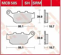 Plaquettes de frein Arrière TRW MCB 585 Yamaha XJ6 600 SA Diversion ABS RJ22 13-
