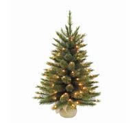 Triumph Tree Forest Frosted Sapin de Noël Artificiel dans Un Sac en Jute avec éclairage LED Vert 60 x 46 cm