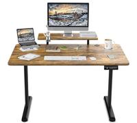 TRIUMPHKEY Bureau Assis Debout 140×60cm Bureau Hauteur Réglable Electrique,Marron Ordinateur,Standing Desk,Table Assis Debout Idéal pour l'apprentissage et Les Jeux
