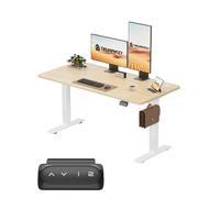 TRIUMPHKEY Bureau Assis Debout 140x60cm,Table Debout élévateur électrique avec 2 Hauteurs de mémoire, Trou de Passage, Hauteur de Bureau Réglable 71-119cm