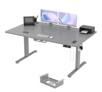 TRIUMPHKEY Bureau Assis Debout 160×80cm, 72-118 cm, 3 Mémoires, Gris