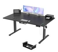 TRIUMPHKEY Bureau Assis Debout 160×80cm, 72-118 cm, 3 Mémoires, Noir | Bureau Hauteur Réglable Électrique, Anti-Collision, Charge 70 kg, Gestion Câbles Intégrée, Télétravail & Gaming
