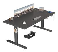 TRIUMPHKEY Bureau Assis Debout Électrique 160×70 cm, 3 Mémoires, Noir | Port USB-A, Anti-Collision, Rappel Sédentaire, Charge 70 kg, Hauteur 72-116 cm, moteur silencieux <50dB