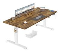 TRIUMPHKEY Bureau Assis Debout Électrique 180×80 cm, 3 Mémoires, Marron