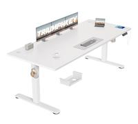 TRIUMPHKEY Bureau Assis Debout Électrique 200×80 cm, 3 Mémoires, Blanc | Port USB-A, Anti-Collision, Rappel Sédentaire, Charge 70 kg, Hauteur 72-116 cm, moteur silencieux <50dB