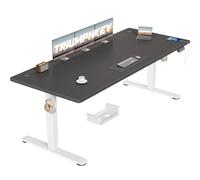 TRIUMPHKEY Bureau Assis Debout Électrique 200×80 cm, Ergonomie, Noir | Port USB-A, Anti-Collision, Rappel Sédentaire, Charge 70 kg, Hauteur 72-116 cm, moteur silencieux <50dB