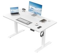TRIUMPHKEY Bureau Assis Debout Électrique réglable en Hauteur 110 x 60 cm Panneau Clavier Contrôle à Fonctions Mémoires Ergonomique Assis Debout Table d'ordinateur pour Bureau à Domicile Blanc