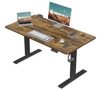 TRIUMPHKEY Bureau Assis Debout Électrique réglable en Hauteur 110 x 60 cm, Panneau Clavier Contrôle à Fonctions Mémoires, Ergonomique Assis-Debout Table d'ordinateur pour Bureau à Domicile, Marron