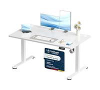 TRIUMPHKEY Bureau Assis Debout Électrique réglable en Hauteur 130 x 60 cm | Blanc, Panneau Clavier Contrôle à Fonctions Mémoires, Ergonomique Assis-Debout Table d'ordinateur pour Bureau à Domicile