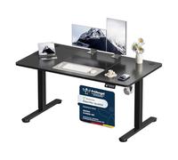 TRIUMPHKEY Bureau Assis Debout Électrique réglable en Hauteur 130 x 60 cm | Noir, Panneau Clavier Contrôle à Fonctions Mémoires, Ergonomique Assis-Debout Table d'ordinateur pour Bureau à Domicile