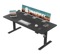 TRIUMPHKEY Bureau Assis Debout Électrique réglable en Hauteur 150 x 60 cm, Panneau Clavier Contrôle à Fonctions Mémoires, Ergonomique Assis Debout Table d'ordinateur pour Bureau à Domicile, Noir