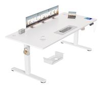 TRIUMPHKEY Bureau réglable en Hauteur - 180 x 80 cm - avec 3 Commandes à mémoire de Forme - Grand Bureau réglable en Hauteur - Anti-Collision -Blanc
