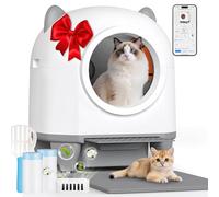 TRIUMPHKEY Litiere Chat Autonettoyante, 90 L + 7,5 L, Design en Forme d'oreilles de Chat, Contrôle Via APP, 10 Jours sans Nettoyage,pour Foyers à Plusieurs Chats Litière Automatique XXL