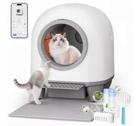 TRIUMPHKEY Litiere Chat Autonettoyante, 90L, XXL, Contrôle APP/Sécurité/Suivi de santé/Déodorisation double, avec Tapis Litiere/Parfum Déodorisant, Litière Automatique pour Plusieurs Chats