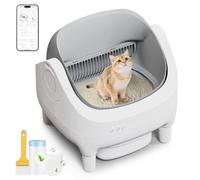 TRIUMPHKEY litiere Chat autonettoyante,XXL, contrôlée par APP, Ouverte,Chat de 15 kg,15 Jours Autonettoyant, litière autonettoyante pour Plusieurs Chats