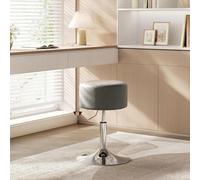 TRIUMPHKEY Tabouret de Coiffeuse, Tabouret de Maquillage, Hauteur réglable (46-58 cm), pivotant, siège rembourré, Tabouret de Bar Bas Rond en Similicuir pour Salon et Chambre