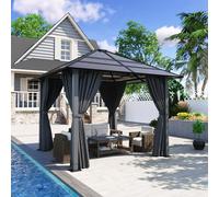 TRIUMPHKEY Tonnelle de Jardin 3x3 Imperméable,Gazebo de Impermeable Panneau de Protection Solaire Double pc Uv50+, Tonnelle de Jardin Extereur en Aluminum, Barnum Gris