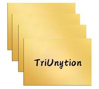 TriUnytion Feuille Plastique ABS, 4 Pièces Plaque Acrylique pour Gravure Laser 30 x 20 cm 1,3 mm, Plaque à Graver Plastique Couleur Bicouche pour Personnalisé Signalisation (Noir Sur Miroir Doré)