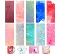 TriUnytion Infusible Ink Papier Sublimation, 10 Pièces Feuille d'encre de Sublimation Pré-Colorées 11,5 x 30,5 cm Papier Transfert Chaud pour DIY T-Shirts, Tasses, Sac, sous Verre (Aquarelle)