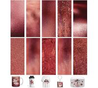 TriUnytion Infusible Ink Papier Sublimation, 10 Pièces Feuille d'encre de Sublimation Pré-Colorées 11,5 x 30,5 cm Papier Transfert Chaud pour DIY T-Shirts, Tasses, Sac, sous Verre (Or Rose)