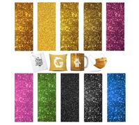 TriUnytion Infusible Ink Papier Sublimation, 10 Pièces Feuille d'encre de Sublimation Pré-Colorées 11,5 x 30,5 cm Papier Transfert Chaud pour DIY T-Shirts, Tasses, Sac, sous Verre (Paillettes)