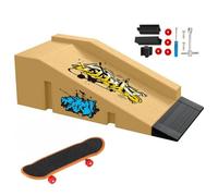 TriUnytion Mini Finger Skate et Rampe Kit, Mini Tech Deck Skate Doigt avec Rampe Skatepark Kit, Cadeau pour Enfants, Garçons et Filles, Jaune (b)