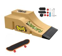 TriUnytion Mini Finger Skate et Rampe Kit, Mini Tech Deck Skate Doigt avec Rampe Skatepark Kit, Cadeau pour Enfants, Garçons et Filles, Jaune (a)