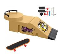TriUnytion Mini Finger Skate et Rampe Kit, Mini Tech Deck Skate Doigt avec Rampe Skatepark Kit, Cadeau pour Enfants, Garçons et Filles, Jaune (d)