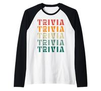Trivia Games Carte de Nuit Quiz Lover Vintage Cool Rétro Coucher de Soleil Manche Raglan