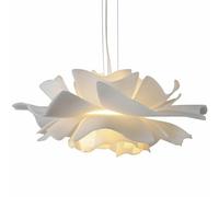 TRIVIDHA Lampe Suspendue Blanche Nordique Avec Forme De Fleur, Lustre Créatif En Acrylique, Design Artistique, Chambre À Coucher, Lampe Suspendue À Hauteur Réglable Pour Salon, Restaurant, Couloir, Ca