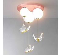 TRIVIDHA Suspension LED pour Éclairage De Plafond De Chambre d'enfant avec Papillon Suspendu 60W Plafonnier Globe Abat-Jour Plafonnier avec Base Ronde pour Chambre À Coucher Salon Chambre d'enfant