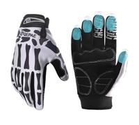 TRIWONDER Gants Squelette Réfléchissants Gants VTT Écran Tactile Antidérapant pour Homme Femme Moto Sport Cyclisme Halloween (Reflets colorés, S)