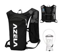 TRIWONDER Gilet Hydratation Sac à Dos Léger pour Homme Femme Marathon Randonnée Course Vélo (A - Noir avec Poche à Eau de 1,5L, Taille Unique)