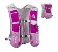 TRIWONDER Gilet Trail 5L Sac à Dos Hydratation Running pour Homme Femme Course à Pied Marathon Randonnée Cyclisme (Rose Rouge - Seul Gilet)