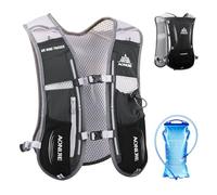 TRIWONDER Gilet Trail 5L Sac à Dos Hydratation Running pour Homme Femme Course à Pied Marathon Randonnée Cyclisme (Noir - avec Sac à Eau 1,5L)