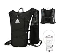 TRIWONDER Gilet Trail Hydratation Sac à Dos Running Léger pour Homme Femme Marathon Randonnée Vélo Course (A - Noir avec Poche à Eau de 1,5L, Taille Unique)
