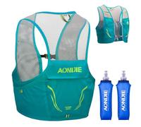 TRIWONDER Gilet Trail Ultra Léger 2,5L Veste Running Sac Hydratation pour Homme Femme Marathon Randonnée (Bleu Clair - avec 2 Bouteilles Souples 500 ML, M/L - 90-102 cm)
