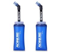 TRIWONDER Gourde Souple Pliable Flasque Running avec Longue Paille Bouteille d'eau Souple Poche Hydratation Réservoir d'eau Flacon pour Sport Utilisation en Extérieur (350 ML - 2 Pièces)