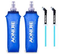 TRIWONDER Gourde Souple Pliable Flasque Running Bouteille d'eau Poche Hydratation Réservoir d'Eau Flacon pour Sport Utilisation en Extérieur (500 ml avec paille - 2 Pièces)