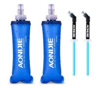 TRIWONDER Gourde Souple Pliable Flasque Running Bouteille d'eau Poche Hydratation Réservoir d'Eau Flacon pour Sport Utilisation en Extérieur (250 ml avec paille - 2 Pièces)