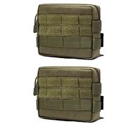 TRIWONDER Pochette Tactique Sacoche Ceinture EDC Multifonctionnelle Poche Molle Militaire pour Randonnée, Voyage, Sport en Plein Air (A - Vert armé - 2 Pièces)